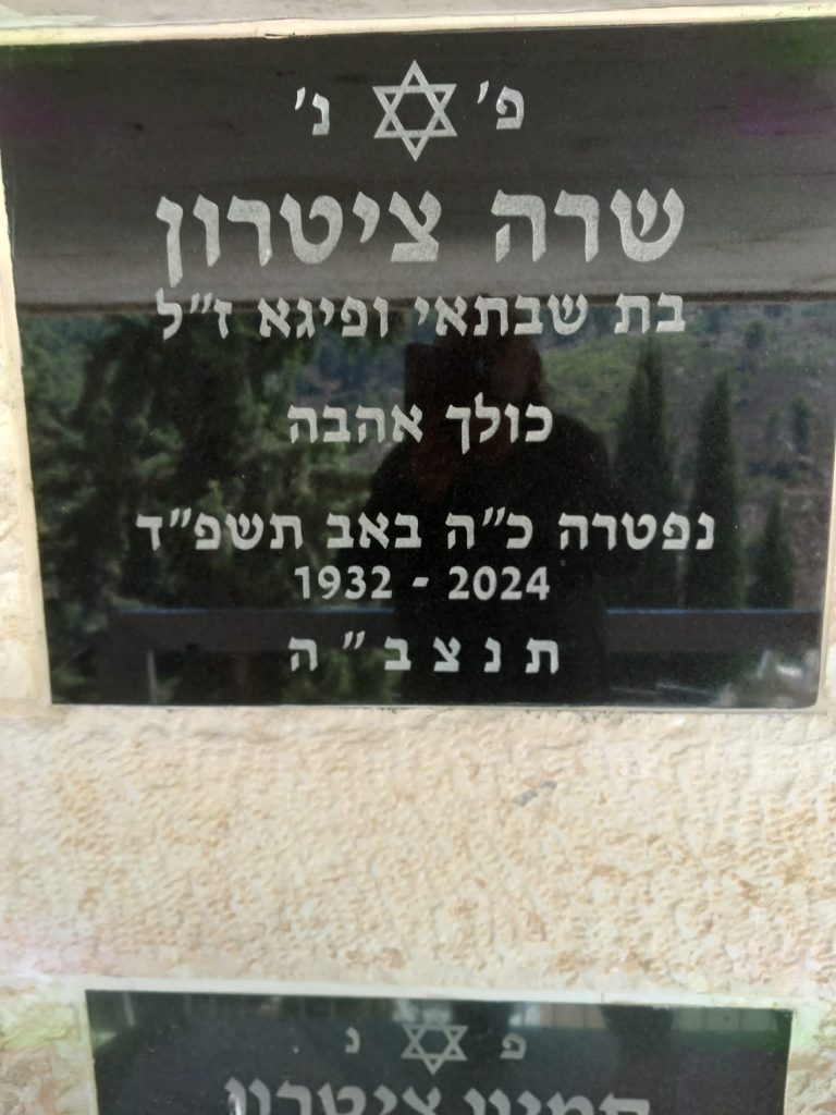 מצבת קיר סנהדרין עם כיתוב ומגן דויד
